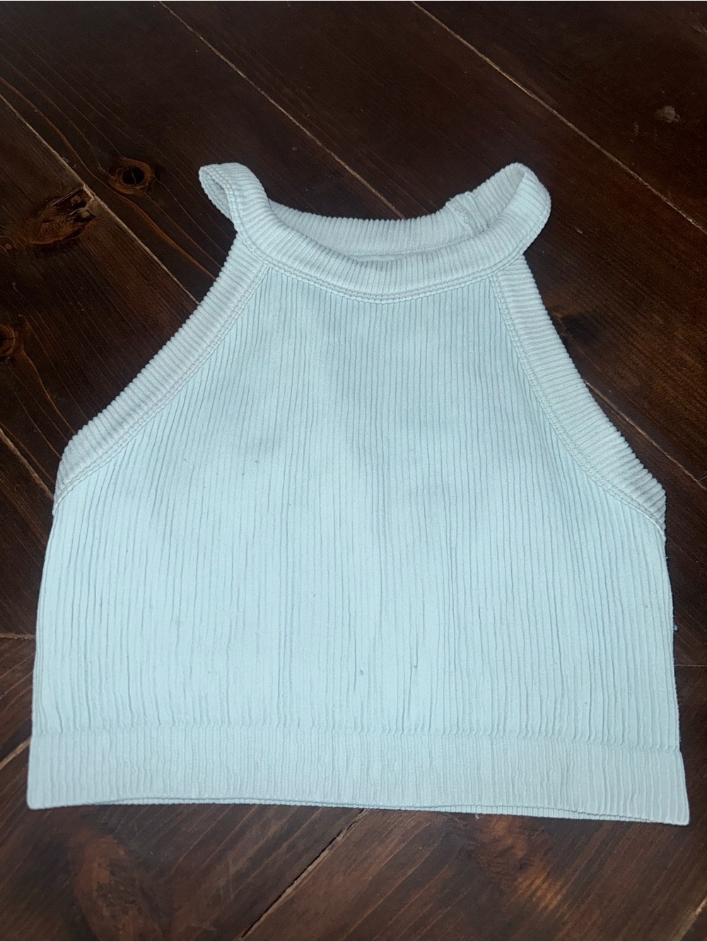Aerie Light Blue Ribbed Cropped Tank Size Large